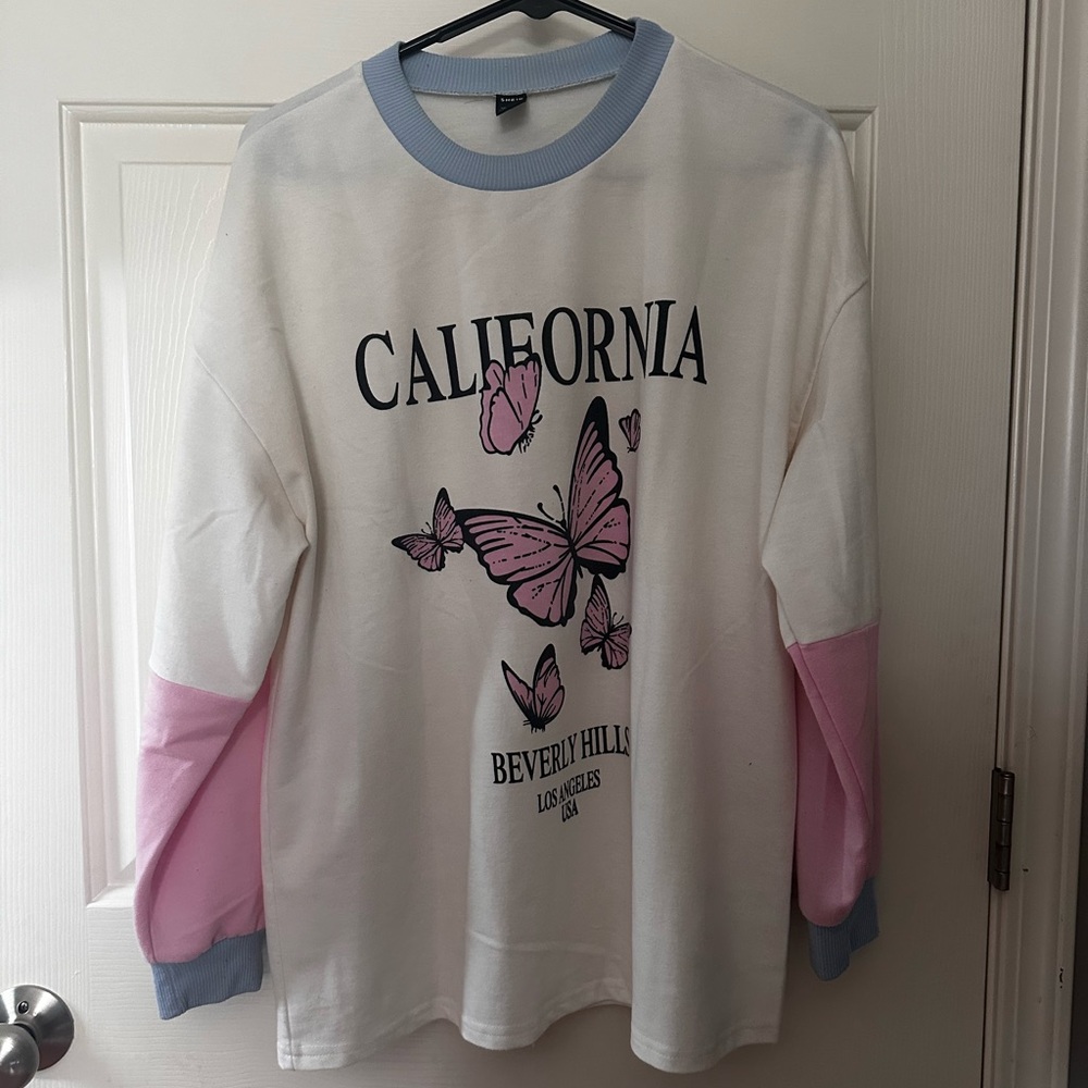 Shein, Medium, white, pink, blue